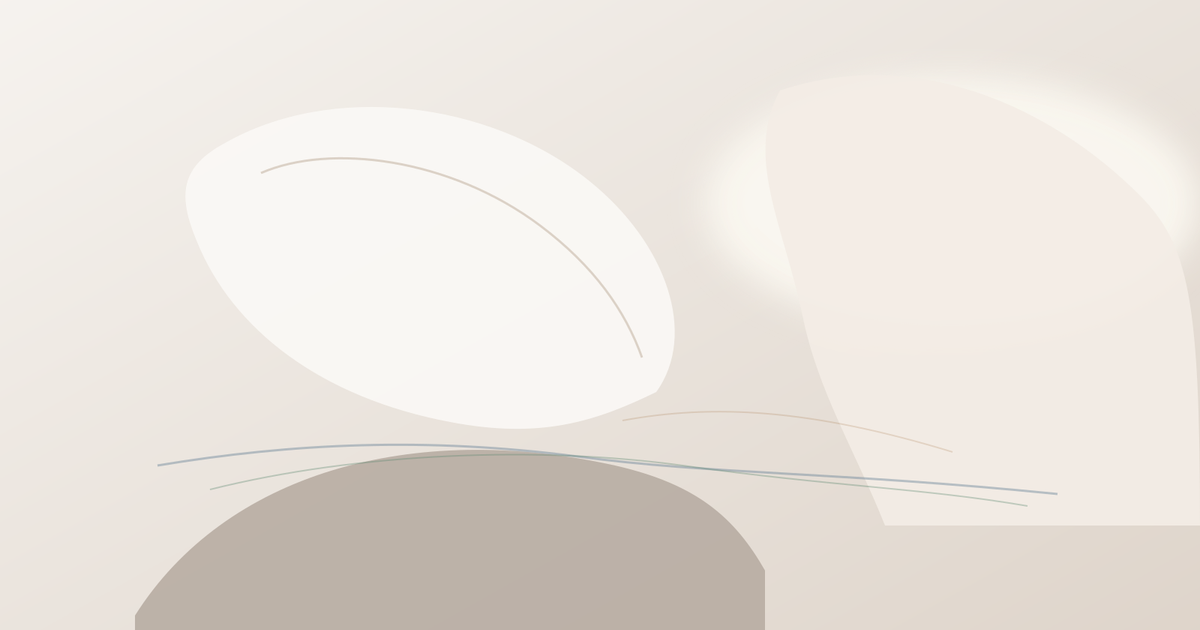 Abstract editorial illustration of layered paper, stone, and soft signal lines in a bone-toned palette.