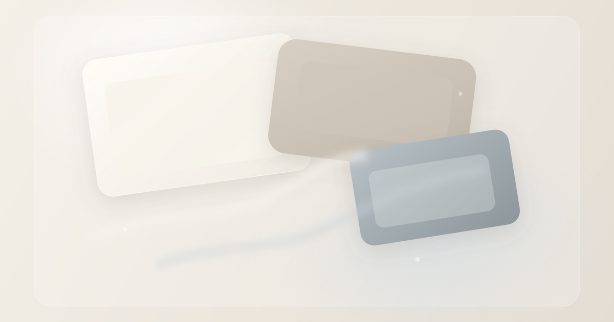 Layered stone, paper, and glass forms arranged like filtered market signals on a soft bone background
