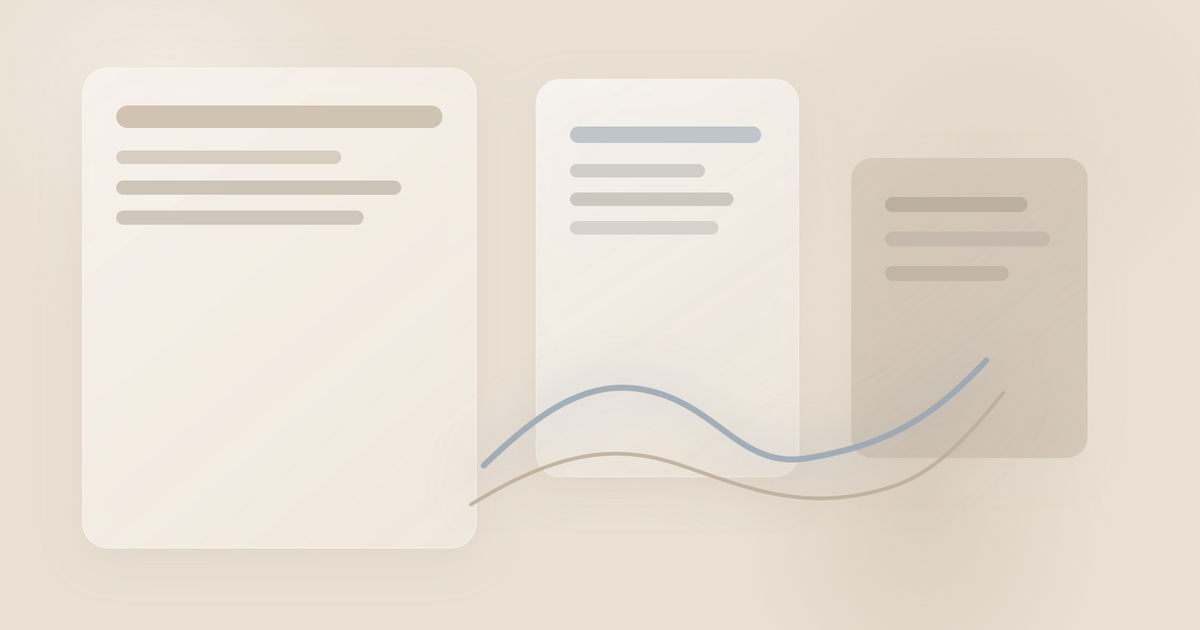 Abstract paper and stone panels with soft slate lines suggesting a noisy editorial signal flow.